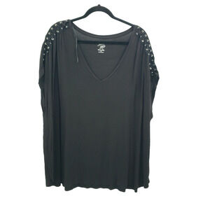 Sweet Teas By Pink Rose Black Lace Up Sleeve Knit Top Womens Plus Size 3x